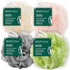 EcoTools Delicate EcoPouf 4 Pack, Loofah Sponge For Bath & Shower, Recycled Netting, Gentle Exfoliation, Pouf For Body Wash, Eco-Friendly Bath Accessory, Cruelty-Free, Color May Vary, (60g Each)