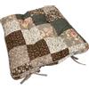 Generic Cuscino per Sedia Patchwork Boho con Lacci Quadrato in Cotone Trapuntato Super Morbido Antiscivolo per Cucina Sala da Pranzo Ufficio (Caffè 16X16)