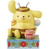 Enesco Sanrio by Jim Shore Pompompurin Vestito da bombo con miele - Statuetta in resina di pietra dipinta a mano, statuetta da collezione Hello Kitty, 11 cm