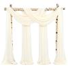 Showgeous 8 pannelli tende in chiffon per arco nuziale 28 x20ft tessuto avorio drappeggio arco tende in chiffon trasparente decorazioni in tela per soffitto