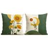 Aconesong Girasole Fodera per Cuscino Set di 2 Decorativi Cuscini Quadrate in Lino Copricuscini 45x45 cm per Arredamento Casa Divano Camera da Letto Auto Ufficio Decorativi (Girasole)