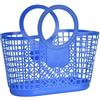 Generic Cesti da spesa vuoti, borse da spiaggia riutilizzabili, borsa da spiaggia in plastica colorata, cesto portaoggetti portatile per verdure, cesto da doccia e bagno (blu)