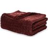 Winthome Coperta Pile Morbida Soffice, Plaid Divano Calda, Blanket Facile da Pulire, Coperta per Bambini, Adolescenti e Adulti, Coperta Peluche Adatta a Tutte le Stagioni (130x170cm, Vino rosso)