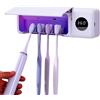 ALLILUYAA Porta Spazzolino, Sanificazione UV Portaspazzolini da Bagno, Funzione Timer e Lampada di Sterilizzazione, 2000 mAh Ricaricabile Portaspazzolino per Bagno, Lavanderia