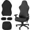 ASOUUNLD Set di 4 Pz Coprisedia da Gaming,Coprisedia da Gaming Elasticizzata,Rivestimento per Sedie da Gioco con Copri-Braccia per Sedie da Gioco,Sedia da Computer,Sedia Girevoli (Nero)
