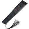 Tmboryuu Ventaglio da ballo spagnolo tradizionale a doppia faccia in seta con elegante decorazione floreale articoli per feste decorativo pieghevole