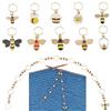 BENECREAT 11 Pz Charms Segnapunti Numero Contro Catene e Api, Piccola Margherita Smaltata con Ciondolo Segnapunti con Anello Esagonale per Accessori per Cucire e Tessere A Maglia
