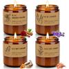 TOFU Set Regalo di Candele Profumate - 4 * 200g Grandi, Brucia per 200 Ore - Originali Regali Donna per Natale, Yoga, Valentino, Anniversario, Compleanno, Festival