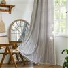 Sutuo Home Tende stile boho/country/shabby chic per camera da letto/soggiorno, semi oscuranti con nappe per finestra, in lino, con tasca per bastone, 1 pannello 132 x 183 cm (l x L), marrone