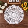 RAHHLIZS Centrini rotondi in pizzo all'uncinetto, 30 cm, colore bianco, vintage, tovagliette fatte a mano, per matrimoni e compleanni