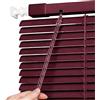 Generico Veneziana in Alluminio per Finestre, 40 60 70 90 100 110 140 160 170 190 200 215 cm Protezione dalla Luce e Visibilità Esterna, Kit di Fissaggio a Muro Incluso(Rosso-1)