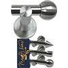 Marie´s Home Asta telescopica regolabile per tende, estensibile, 70-120 cm (120-210 cm o 160-310 cm), anche come asta per tenda da doccia, store, 70-120 cm, sfera