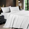 Shilucheng - Set di lenzuola per letto queen size, rinfrescanti, misto rayon derivato dal bambù, con tasca profonda fino a 40,6 cm, traspiranti e morbide, set di lenzuola in seta da hotel, bianco