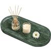 ENUMAIL Vassoio Portaoggetti da Bagno Marmo Naturale,25x12x1.8cm,Verde | Vassoio da Decorazioni con Cuscinetto Antiscivolo,Organizer per Gioielli Moderno,Svuotatasche Ingresso per Portachiavi