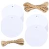 G2PLUS 200PCS Etichette Regalo,5.5x5.5cm Etichette in Carta Kraft Bianca | Tag Regalo Rotonde con Spago in Juta 30m per Confezioni Regalo,Matrimoni,Natale,Compleanni,Comunioni e DIY