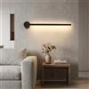 Alpinaluz Aplique da Parete LED Lineare 62 cm con Luce Indiretta Calda 2700K 10W in Acciaio Nero Opaco, Illuminazione Moderna e Minimalista per Interni come Soggiorno, Camera e Corridoio