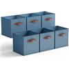 GRANNY SAYS Cubi portaoggetti scaffale, confezione da 6 scatole portaoggetti a cubo in tessuto 27x27x27 cm, scatole quadrate per scaffali, cubi contenitori pieghevoli - Blu polveroso
