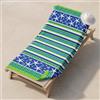INTRECCI Telo Mare in Spugna Jacquard - Asciugamano da Spiaggia Grande 90x165 cm - Telo Mare e Lettino - 100% Cotone Morbido, Assorbente, Ideale per Piscina e Vacanze - Modello: Stelle Marine Verde