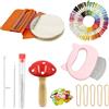 Allazone Piccolo Telaio per Tessitura, 12 Ganci Mini Attrezzo Tessere Tipo Loom per Principianti per Maglieria, 50 Colore Fili Da Ricamo per Maglieria Piccolo Telaio