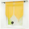 Joyswahl - Tenda a pannello in voile, con nappa, tinta unita, Melina, 45 x 90 cm, colore: Giallo con coulisse, 2 pezzi