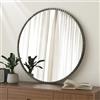 Lzuso Specchio rotondo per soggiorno, decorazione da parete, grande cornice in metallo, specchio per bagno, sala da pranzo, camera da letto, corridoio, ingresso, bronzo, 45 x 45 cm