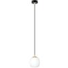 Emibig Sospensione Contemporanea 1 Luce In Acciaio Nero/Oro Sfera Vetro Bianco
