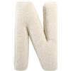 TexLom Cuscino a Forma di Lettera Alfabeto - Iniziale in Morbido Peluche dalla A alla Z - Cuscino Arredo Decorativo per Camera, Letto e Divano - Colore Panna, Effetto Velluto Soft Touch (N)