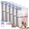 fjaldjfu No Pump 3D Vacuum Storage Bags, No Pump Large Vacuum Storage Compression Bags, Reusable, Dust-Proof, Airtight Seal Moisture-Proof, Space Saver, For Clothes Duvet Travel and Home (5L)