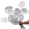 Corkwaw Fiori artificiali di Anthurium, con aspetto realistico, per decorazione da tavolo, bouquet e decorazioni per matrimoni, feste, decorazioni, composizioni floreali, bianco, confezione da 8