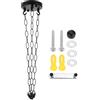 HOLIDYOYO Kit Copertura Lampadario a Soffitto in Ferro Nero Robusto | Stile Vintage Semplice Chic, Resistente a Ruggine e Corrosione, Elemento Decorativo per Interni