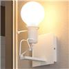 WLXJDJ Creativa Lampada da Parete Robot, Moderna Applique da Parete Interno Skateboard Lampada da Comodino Bambini E27 per Camera da Letto, Soggiorno, Corridoio, Scala, Lampadine Non Incluse,Bianca