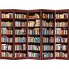 LUMASOUL Paravento Monofacciale in Stile Libreria - Separe Divisorio Interno 5 Pannelli - Divisorio per Ambienti - Divisori per Interni Motivo Bibliotecario - 225x172cm