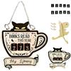 KASESSS Contatore per Libri Letti Quest'Anno, Tazza Gatto Nero Libri Decorativi Arredamento, Leggi Tracker Libris Letti Quest'Anno con 30 Carte Numerate, Deco per Biblioteche Regalo Amante dei Libris