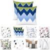 Homebliss Federe Cuscino 65x65 cm Set 2 Pezzi Microfibra, Chevron Blu Navy e Verde | Chiusura a busta, motivi coordinati