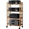 JKJZSALJ Scaffale Angolare A 4 Ripiani Per Apparecchiature Audio/Video, Mobiletto Per Impianto Stereo Da Soggiorno, Organizer Per Lettore Cd, Giradischi, Centro Di Intrattenimento, Console Di Gioco, Larghezza