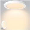 Yexati Plafoniera LED 18W 1800LM 3000K, IP44 Lampada Soffitto Impermeabile Rotonda Sottile, Bianco Caldo Ø22CM per Soggiorno Cucina Bagno Cameretta Seminterrato Ufficio