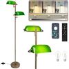 FIRVRE lampada da terra in vetro per banchieri, lampada da terra classica vintage con telecomando e regolazione continua della temperatura dei colori e della luminosità, lampade da terra per soggiorno