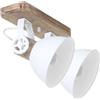 Hofstein Steinhauer Lampada da soffitto 2 Spot 7969W Lampada da parete Vintage E27 Rustico Legno Metallo Spot Marrone Bianco