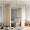 Eirolace Bastone Per Tenda Divisoria,122-305 Cm (A) X 71-178 Cm (L),Facile Da Installare,Regolazione Flessibile, Divisorio Senza Fori Per Soggiorno,Camera Da Letto,Immobile In Affitto