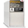 Filtrete 12 x 20 x 1, filtro aria per forno AC, MPR 300, Clean Living Basic Dust, confezione da 6 (dimensioni esatte 11,81 x 19,81 x 0,81)