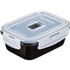 Luminarc Pure Box Nero Set 2 Contenitori Rect Ermetici Vetro 16x11x7cm - 82cl Bicolor