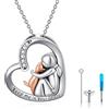 CHENGHONG Collana con cane in argento Sterling 925 con ciondolo a forma di cane, gioiello con cane, regalo per ragazze e donne, Argento sterling