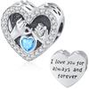 Friggem Charm Pandora Ciondolo Cuore in Argento Sterling 925 Charm con Pietre Natali Dicembre per Pandora Braccialetti, Compatibile con Braccialetti e Collane
