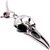 Generic Collana con corvo in argento sterling 925 per uomo e donna, corvo punk rock - pendente con testa di uccello, gioielli con ciondoli a forma di animale Halloween Natale