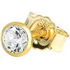 NKlaus orecchino singolo a perno 3,5mm oro giallo 333 8 carati orecchino in cristallo zirconia bianco 1761