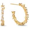 SINGULARU - Orecchini Cerchio Estellar White. Argento Sterling 925 con Finitura Placcata Oro 18Kt o Rodio e Zirconi. Chiusura a Pressione. Gioielli per Donna