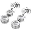FUSHENGTER Orecchini Donna S925 Orecchini A Bottone Clip Per Orecchio Donne Con Numeri Romani Orecchini Per Ragazza Boemia