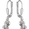 Clever Schmuck - Orecchini da bambina in argento Sterling 925, 21 mm, piccolo leone, 7 mm, opaco e lucido