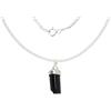 Only faith Collana in tormalina nera grezza, argento sterling 925, catena argento italiana 45 cm, ciondolo 2 misure grande e mini, pietra naturale autentica, Pequeño, Argento, Nessuna pietra preziosa