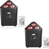 ZonQoonz 2PCS Par LED RGBW Ricaricabile con 4400mAh Batteria, 3 LED Luci da Discoteca Supporto Telecomando/DMX Controllo per Matrimonio Discoteca DJ Disco
